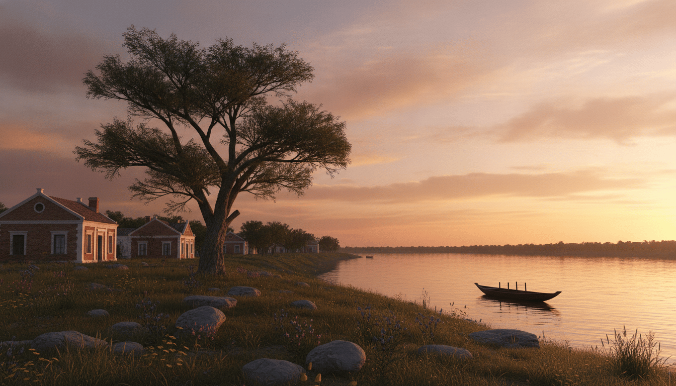 Río Uruguay al amanecer en Concepción del Uruguay